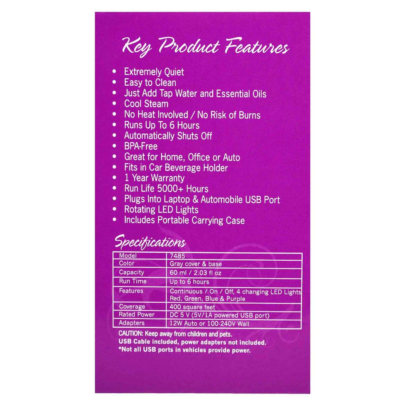 Comprar Now Foods, Difusor de Óleo Ultra-Sônico Portátil USB - 1 Unidade - Imagem 3