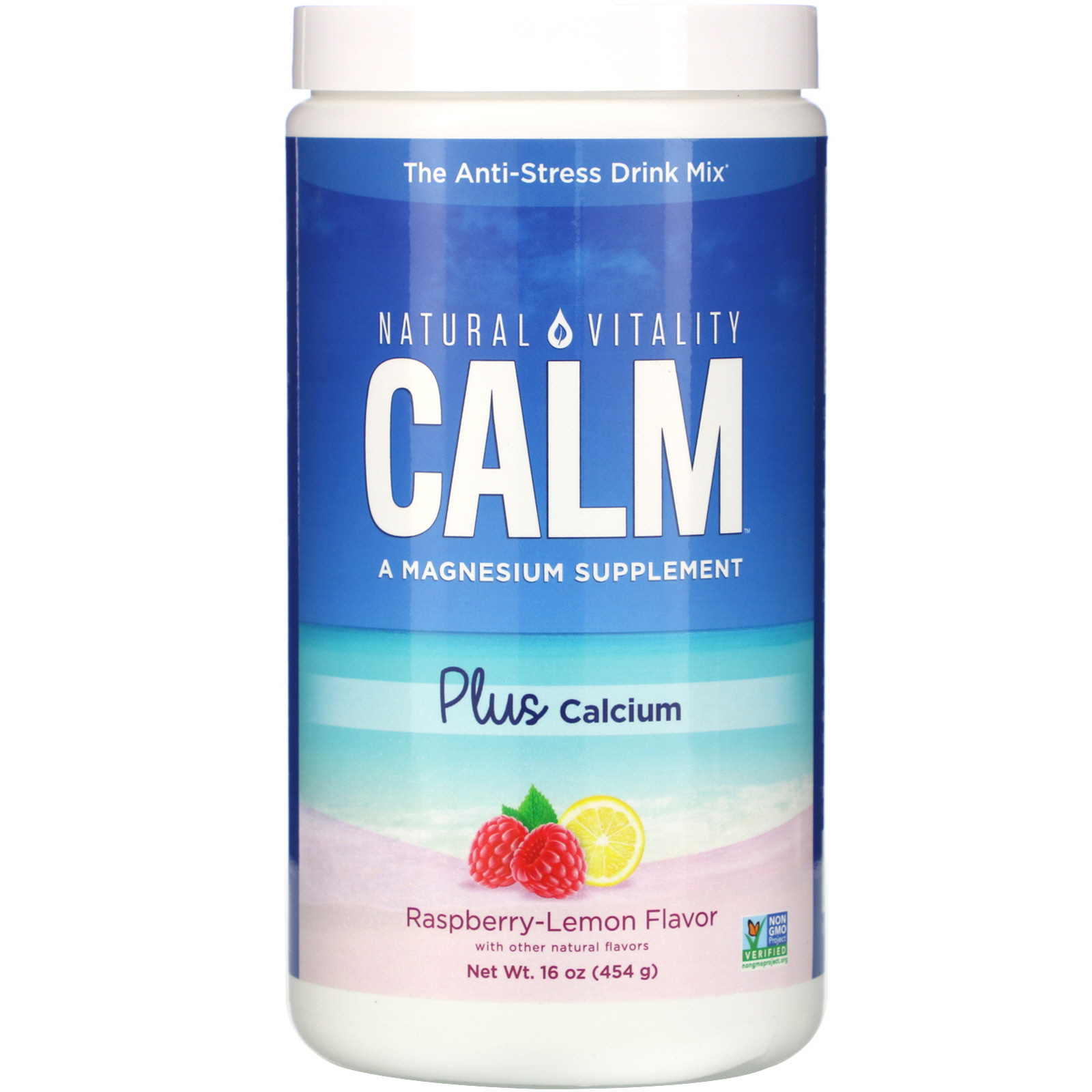 Comprar Natural Vitality, Natural Calm Plus Calcium, Sabor de Framboesa-Limão, 454 g (16 oz)