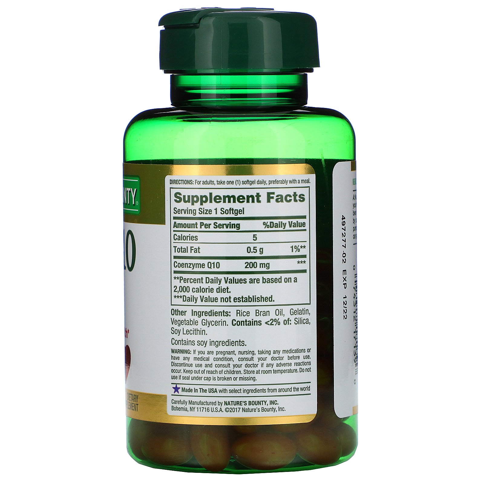 Comprar Nature's Bounty, CoQ-10, 200 mg, 80 Cápsulas Gelatinosas de Liberação Rápida - Imagem 2