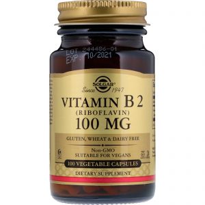 Comprar Solgar, Vitamina B2 (Riboflavina), 100 mg, 100 Cápsulas Vegetais