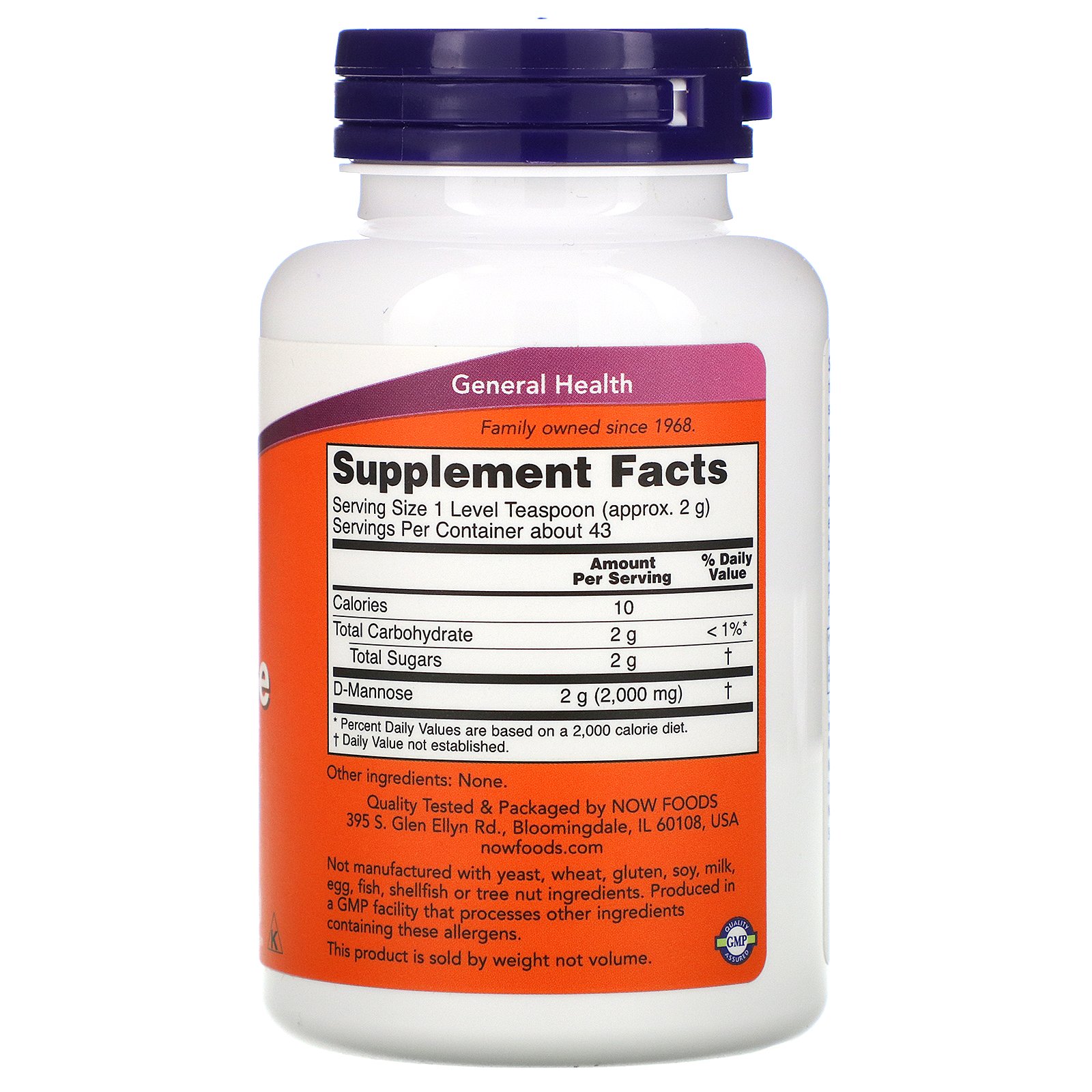 Comprar Now Foods, D-Manose Puro em Pó, 85 g (3 oz) - Imagem 2