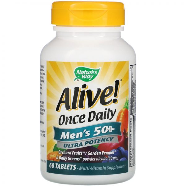 Comprar Nature's Way, Alive! Once Daily, 50+ Multivitamina Masculina, 60 Comprimidos - Imagem 4
