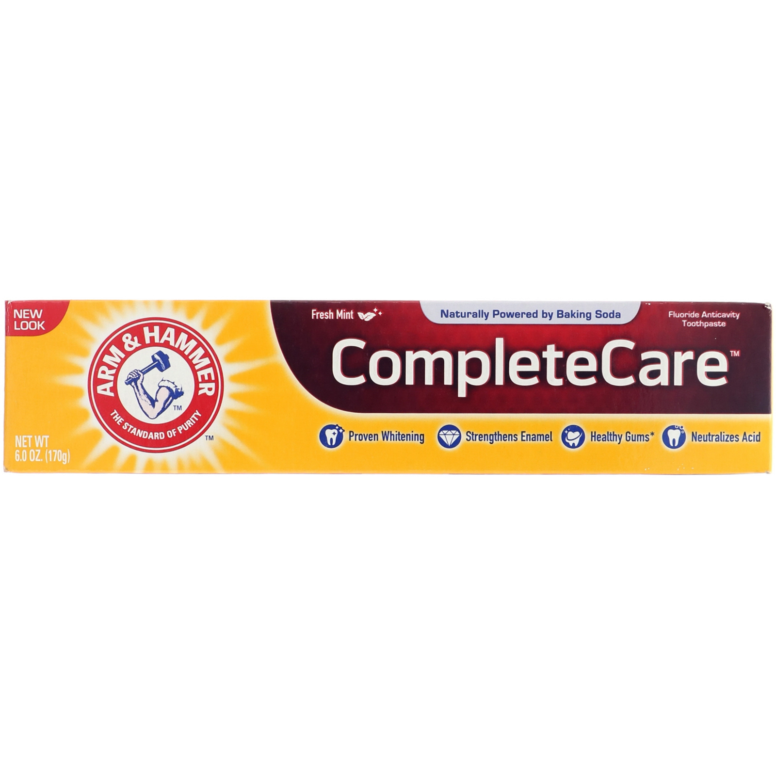 Comprar Arm & Hammer, Complete Care, Baking Soda & Peroxide Toothpaste, Plus Whitening with Stain Defense, 6.0 oz (170 g) - Imagem 2