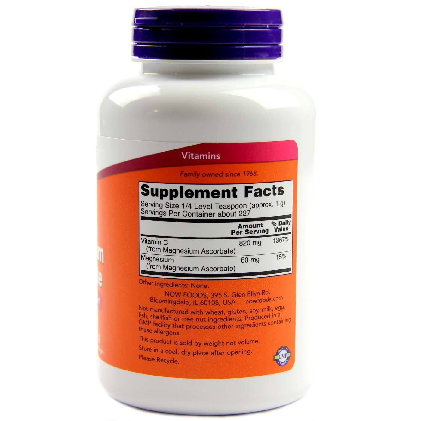 Comprar Now Foods, Ascorbato de Magnésio - 227g - Imagem 2