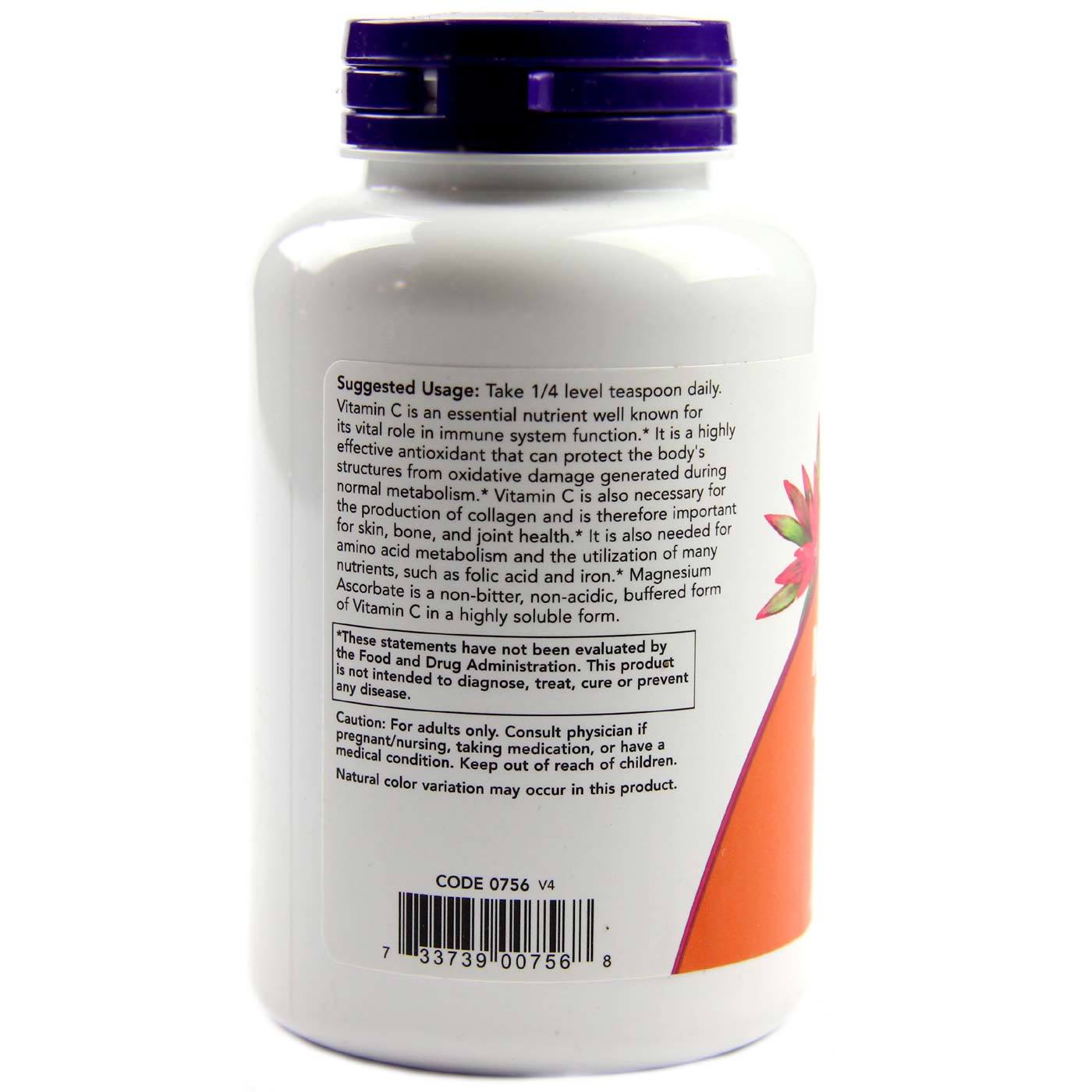 Comprar Now Foods, Ascorbato de Magnésio - 227g - Imagem 3