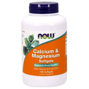 Comprar Now Foods, Cálcio e Magnésio com Vit. D e Zinco - 120 Cápsulas em Gel