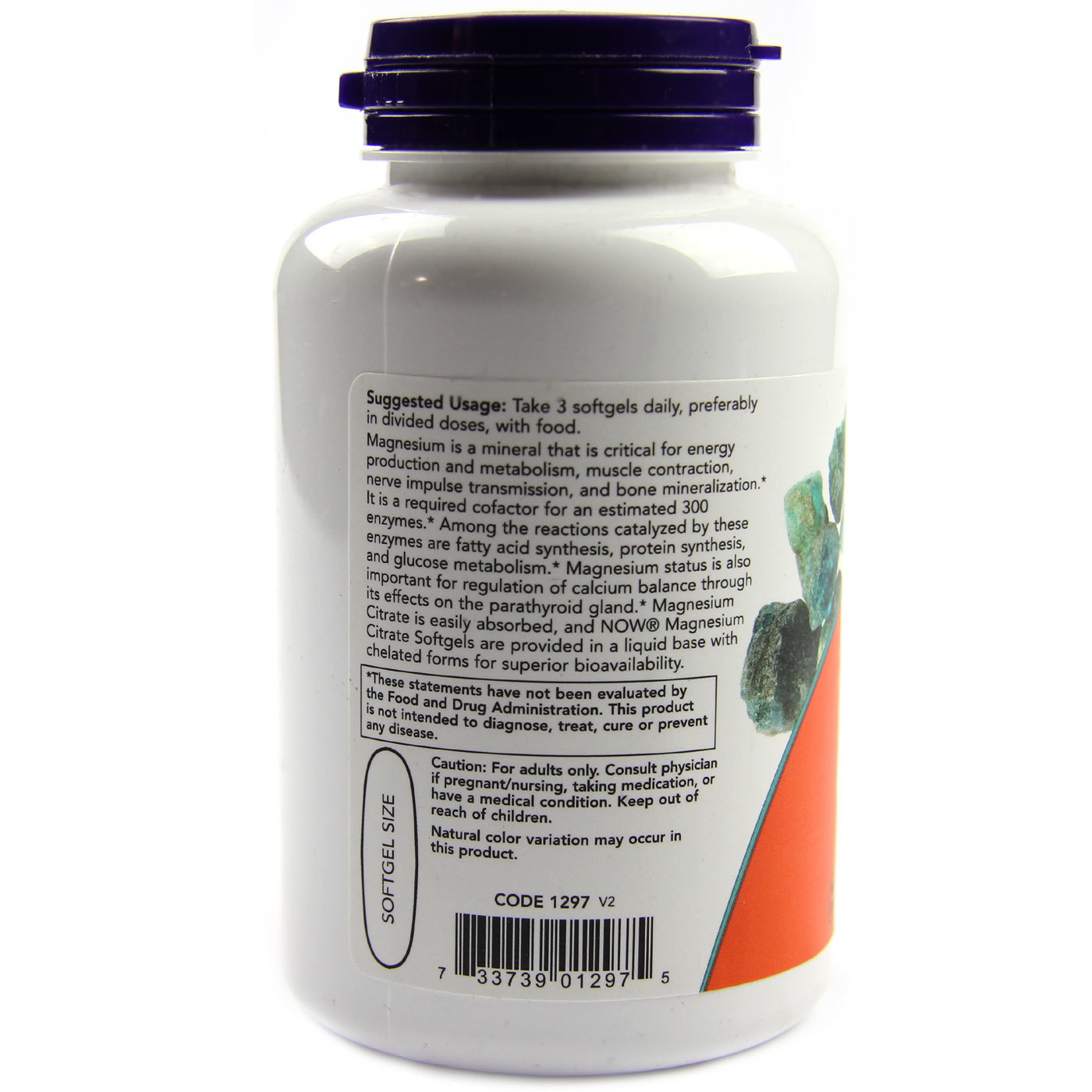 Comprar Now Foods, Citrato de Magnésio - 90 Cápsulas em Gel - Imagem 3