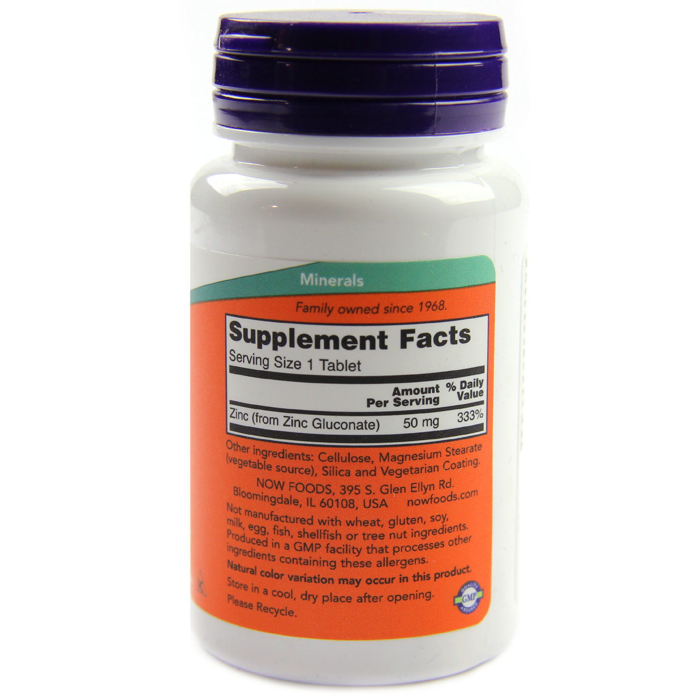Comprar Now Foods, Zinco 50 mg - 100 Tabletes - Imagem 2
