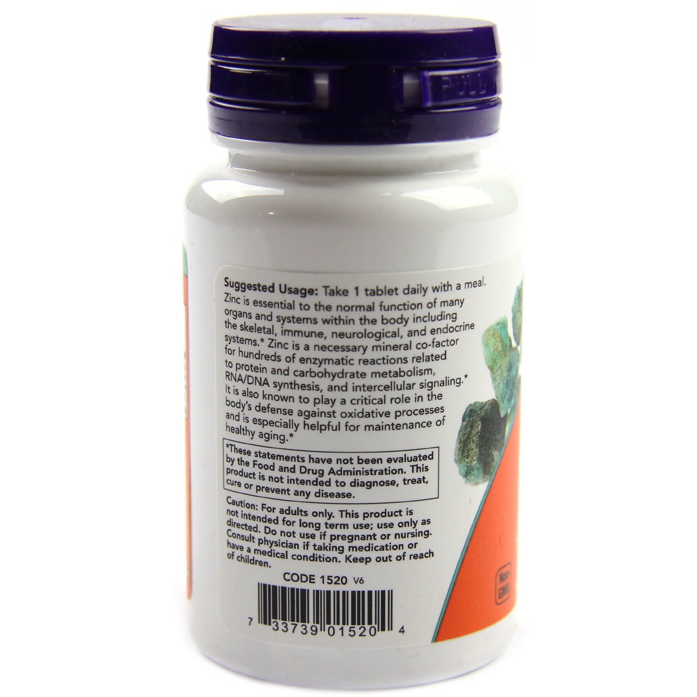 Comprar Now Foods, Zinco 50 mg - 100 Tabletes - Imagem 3