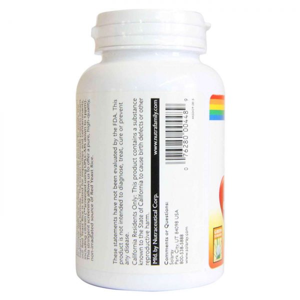 Comprar Solaray Levedura de Arroz Vermelho de 600 mg 120 Cápsulas Vegetarianas - Imagem 5