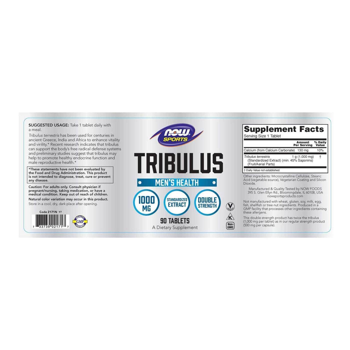 Comprar Now Foods, Tribulus 1000 mg - 180 Tabletes - Imagem 2