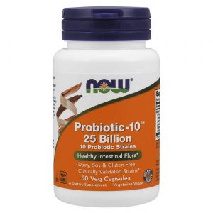 Comprar Probiótico-10 25 bilhões Now Foods 50 Cápsulas Vegetarianas