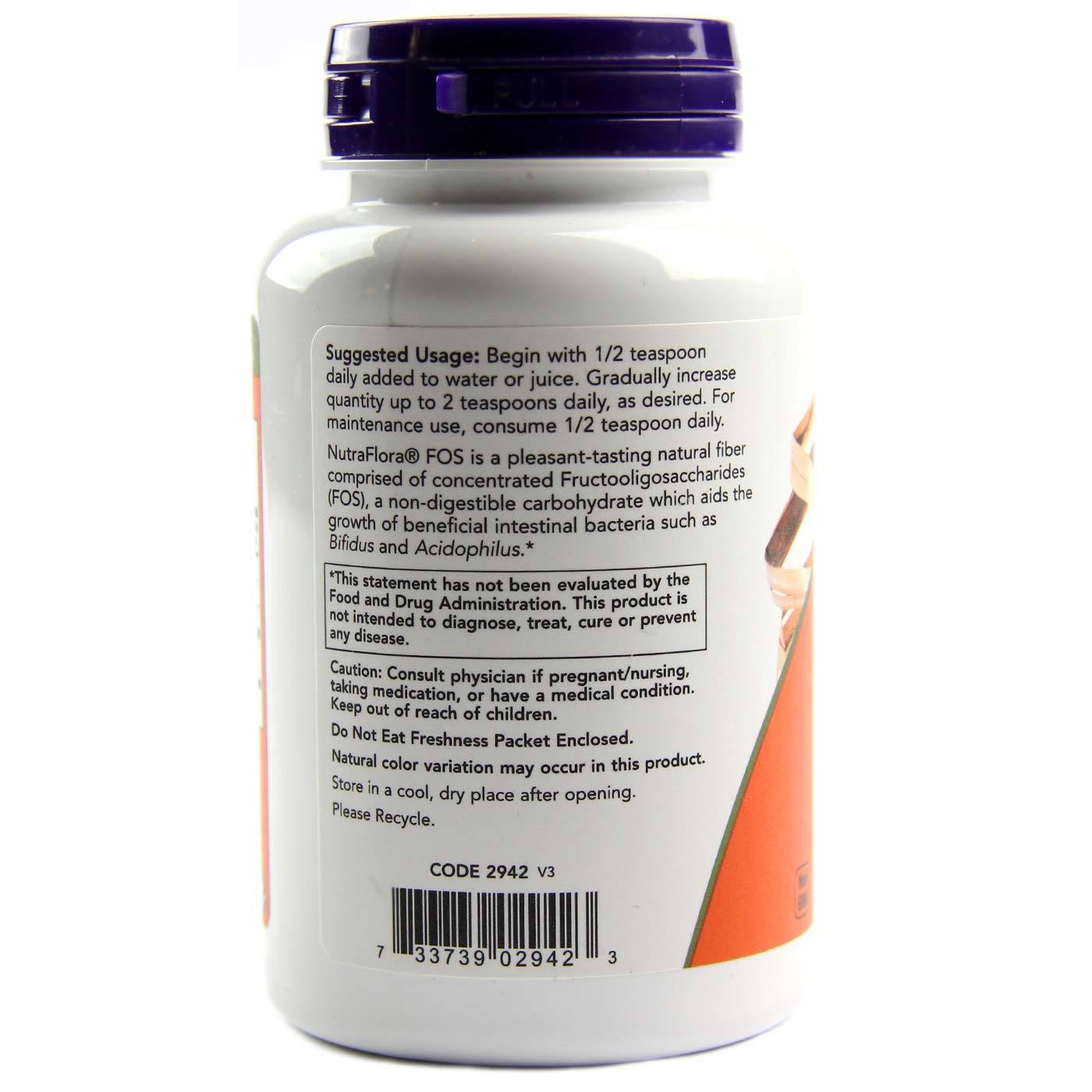 Comprar Now Foods, NutraFlora FOS em Pó - Fibra Probiótica - 113 g - Imagem 3