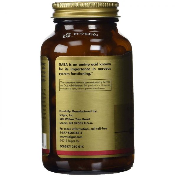 Comprar Solgar, GABA 500 mg - 100 Cápsulas Vegetarianas - Imagem 4