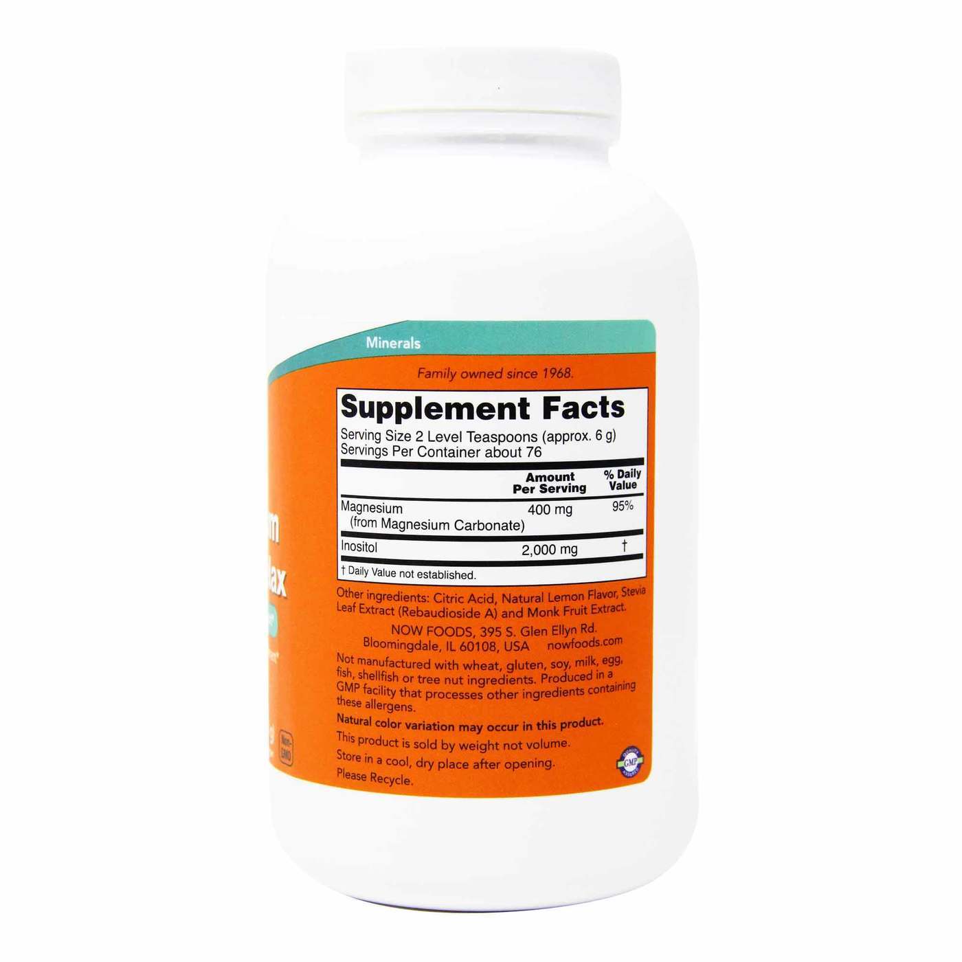 Comprar Now Foods, Magnésio Inositol Relax - 454 g - Imagem 3