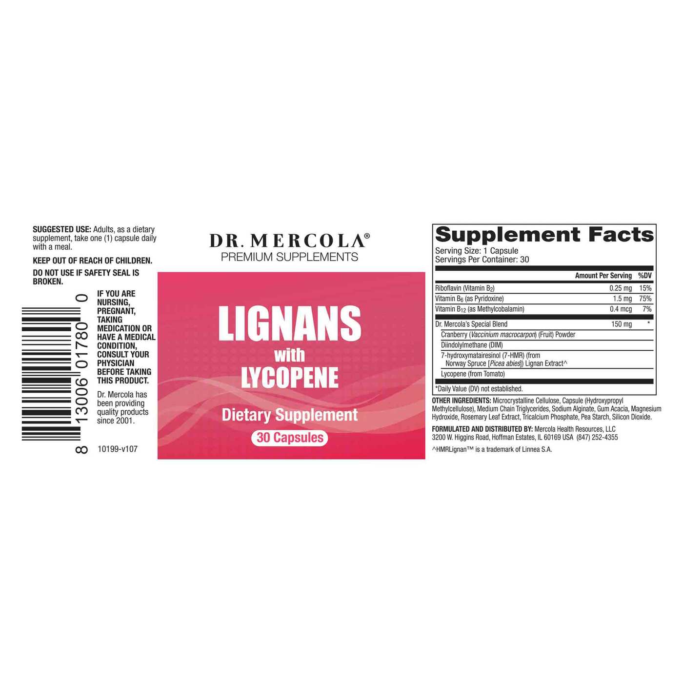 Comprar Dr. Mercola Lignans with Lycopene - 30 Capsules - Imagem 2