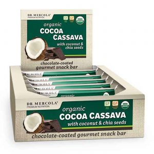 Comprar Dr. Mercola Barras de mandioca de cacau (Caixa) - 12 unidades - 1,55 oz. (44g) Barras