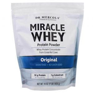 Comprar Dr. Mercola, Miracle Whey® Proteína Concentrada - Sem açúcar - 454 g