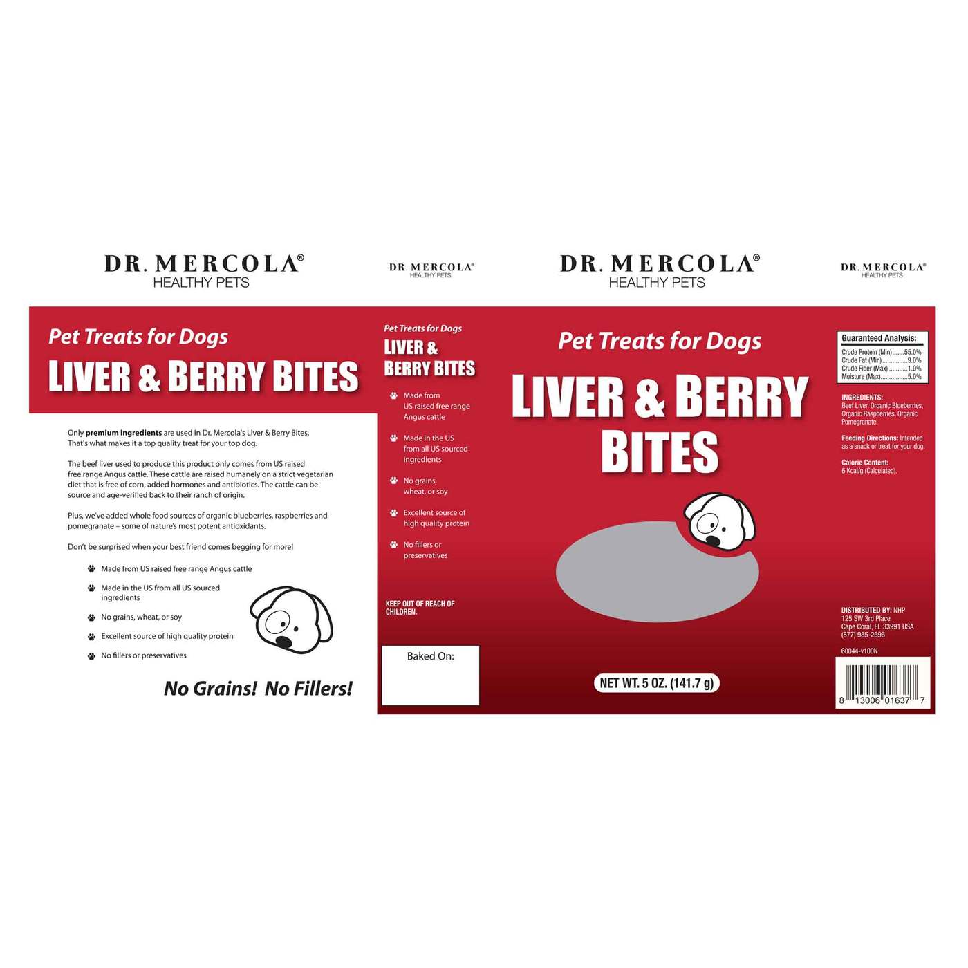 Comprar Dr. Mercola, Mordidas de figado e frutos - Petiscos para cães - 141,7g - Imagem 2