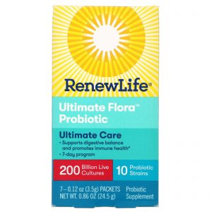 Comprar Renew Life, Ultimate Care, Ultimate Flora Probiotic, 200 Bilhões de Culturas Vivas, 7 Pacotes, 24,5 g (0,86 oz)