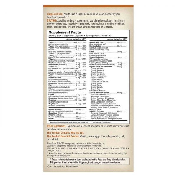 Comprar NatureWise, Complexo Multivitamínico e Mineral para Homens para Suporte da Saúde Ocular - 60 Cápsulas - Imagem 5