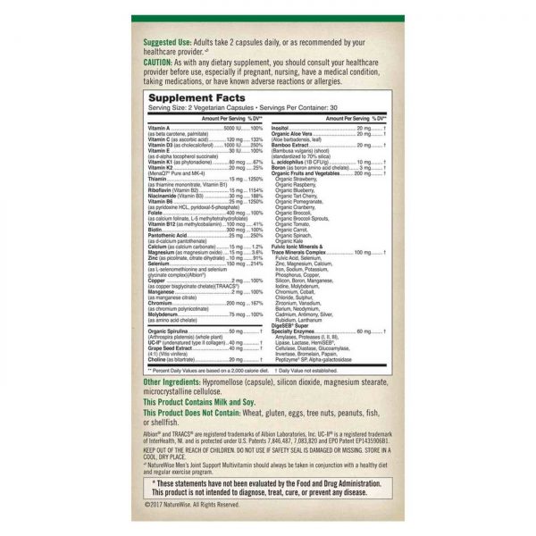 Comprar NatureWise Men's Multivitamin & Mineral Whole Food Complex with Joint Support 60 Capsules - Imagem 4