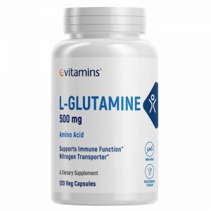Comprar L-Glutamina 500 mg eVitamins 120 Cápsulas