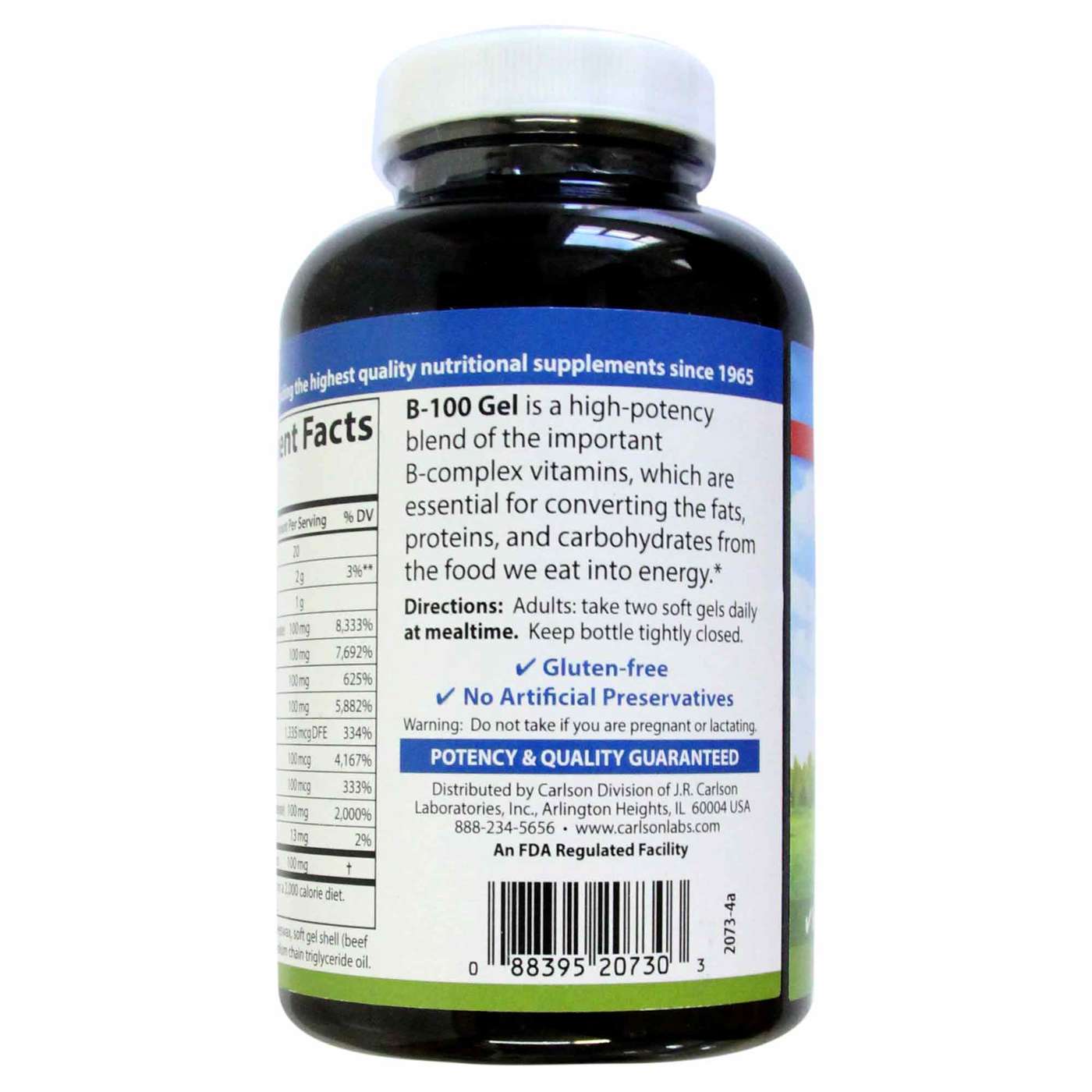 Comprar Carlson Labs, Complexo B-100 Gel - 100 Cápsulas em Gel - Imagem 3