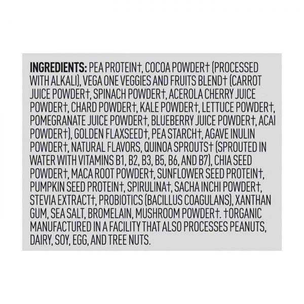 Comprar Vega One Organic All-in-One Shake Mocha Flavored 687 g - Imagem 4