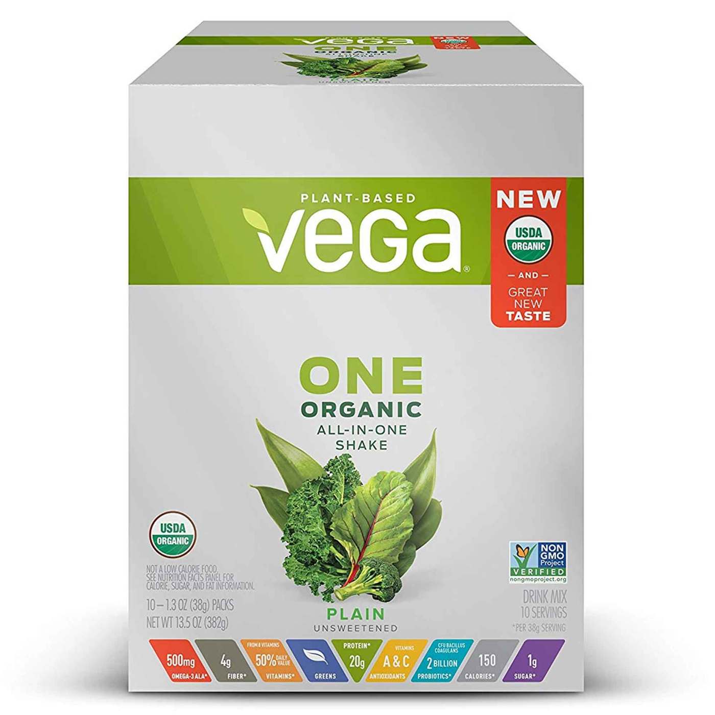 Comprar Vega One Organic All-in-One Shake Plain Unsweetened 10 Packs