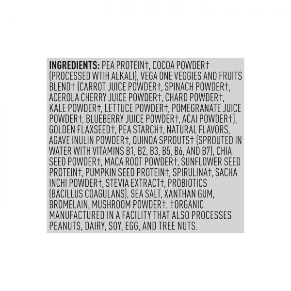 Comprar Vega One, Shake Orgânico All-in-One, Chocolate - 10 Pacotes (417g Total) - Imagem 5