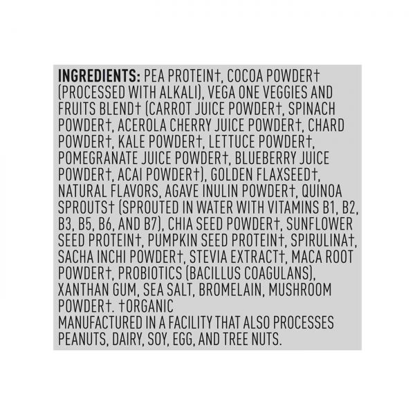 Comprar Vega One, Shake Orgânico All-in-One, Chocolate Mentolado - 10 Pacotes (399 g Total) - Imagem 5