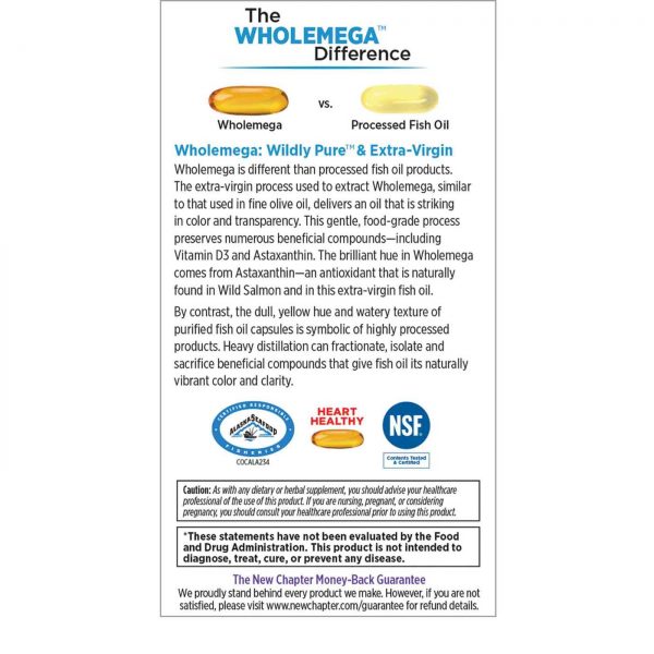 Comprar New Chapter Wholemega Tiny Caps Extra Virgin Wild Alaskan Salmon Oil - 180 Softgels - Imagem 4