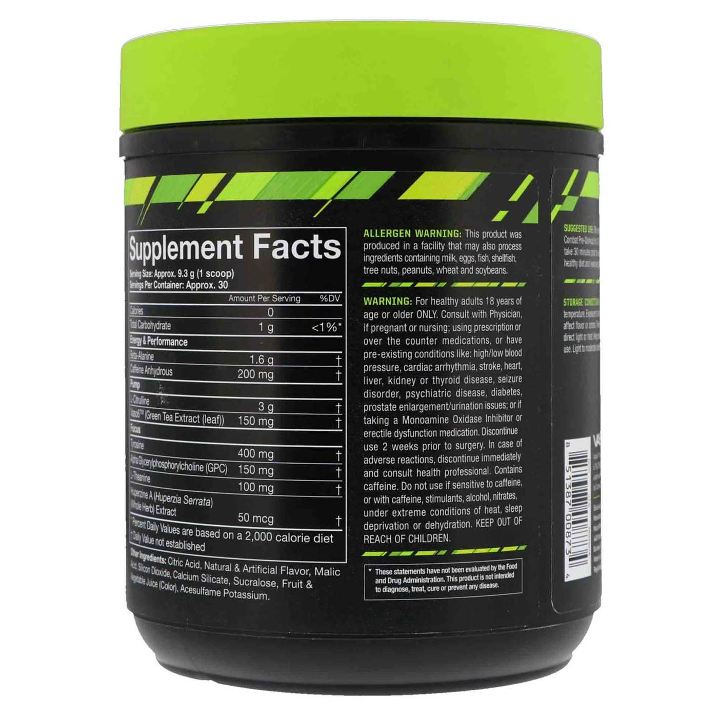 Comprar MusclePharm Combat Pre-Workout Blue Raspberry 279 g - Imagem 3