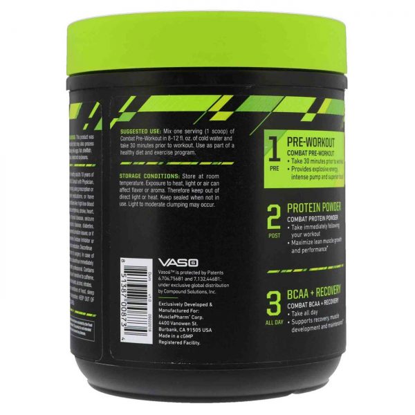 Comprar MusclePharm Combat Pre-Workout Blue Raspberry 279 g - Imagem 5