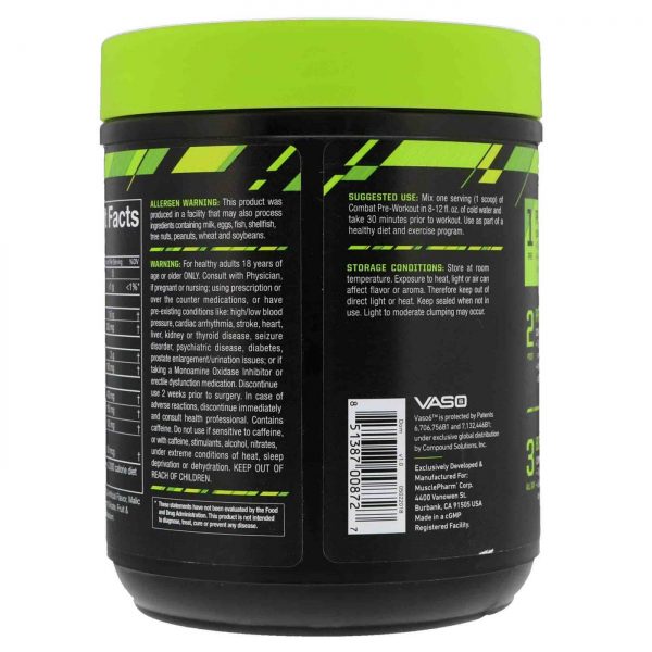 Comprar MusclePharm, Pré-Treino Combat, Sabor Punch de Frutas - 273 g - Imagem 4