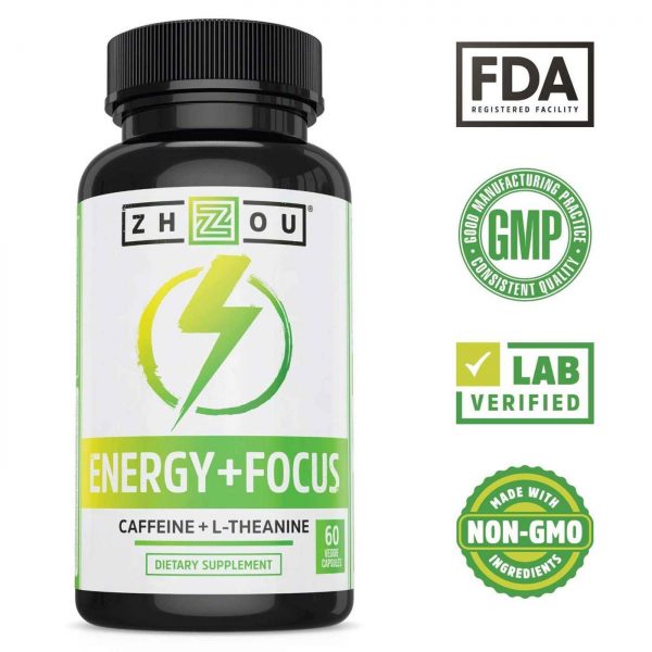 Comprar Zhou Nutrition, Energia + Foco - Cafeína + L-Teanina - 60 Cápsulas Vegetais - Imagem 4