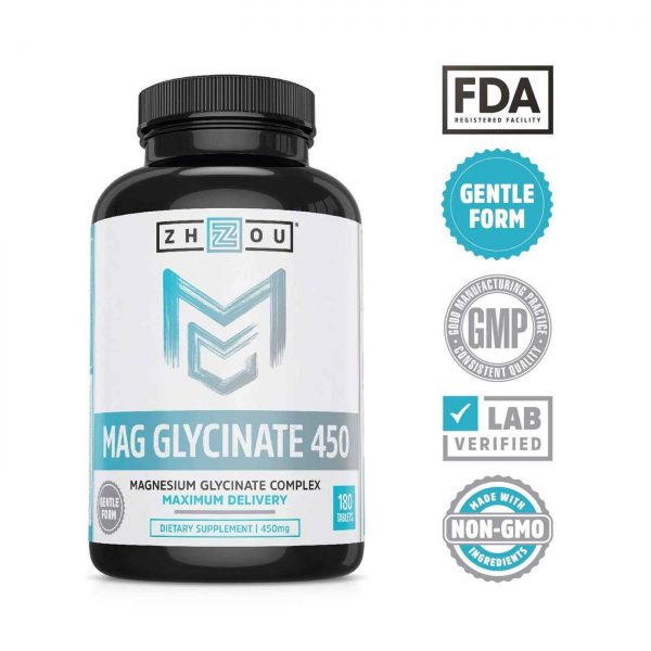 Comprar Zhou Nutrition, Glicinato de Magnésio - 180 Tabletes - Imagem 4