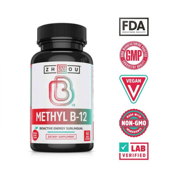 Comprar Zhou Nutrition, Metil B-12 5000 mcg - Cereja - 60 Micro Pastilhas - Imagem 4