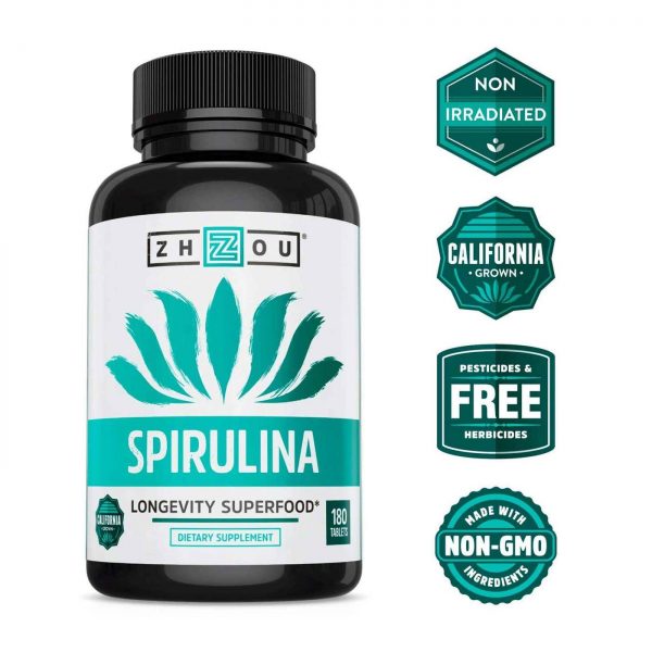 Comprar Zhou Nutrition, Spirulina - 180 Tabletes - Imagem 4
