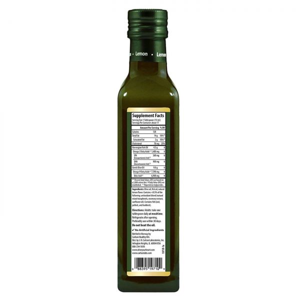 Comprar Carlson Labs Olive your Heart Olive and Fish Oil 1480 mg Omega-3s Lemon Flavor 250 ml - Imagem 4