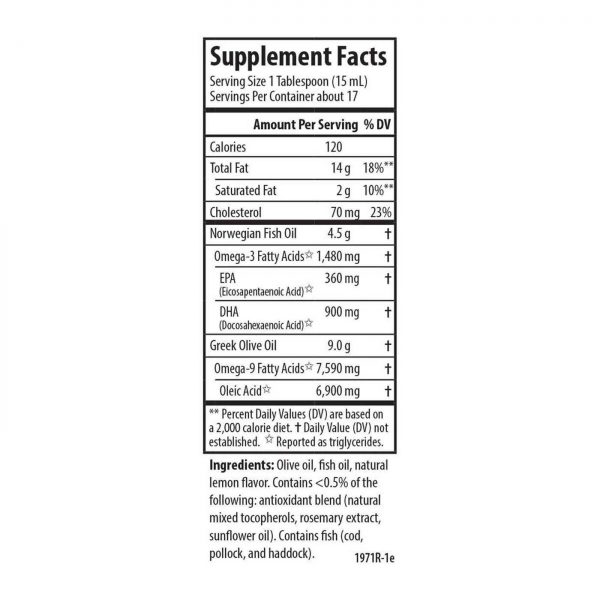 Comprar Carlson Labs Olive your Heart Olive and Fish Oil 1480 mg Omega-3s Lemon Flavor 250 ml - Imagem 5