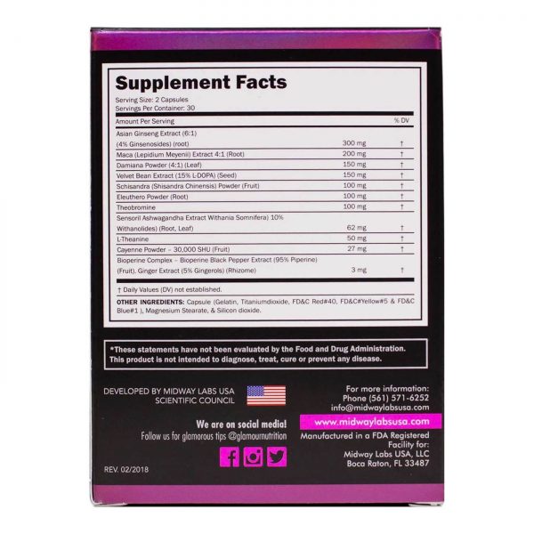Comprar Midway Labs, Glamour Nutrition Love Spell - Energia Sexual Feminina - 60 Cápsulas - Imagem 4