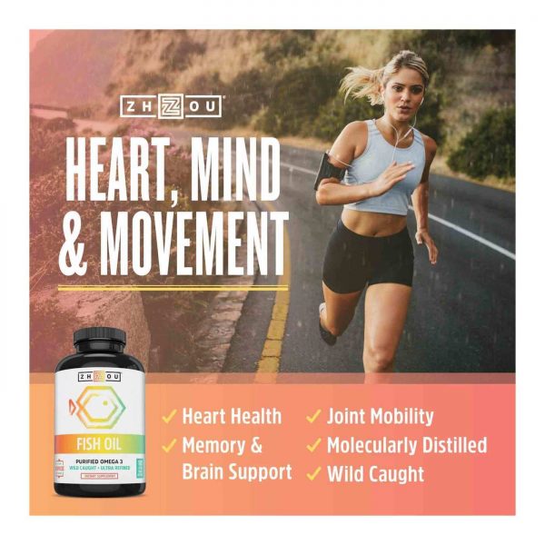 Comprar Zhou Nutrition Fish Oil Purified Omega 3 180 Enteric Coated Softgels - Imagem 5