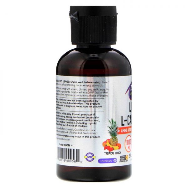 Comprar Now Foods, L-Carnitina Líquida, Punch Tropical - 59 ml - Imagem 5
