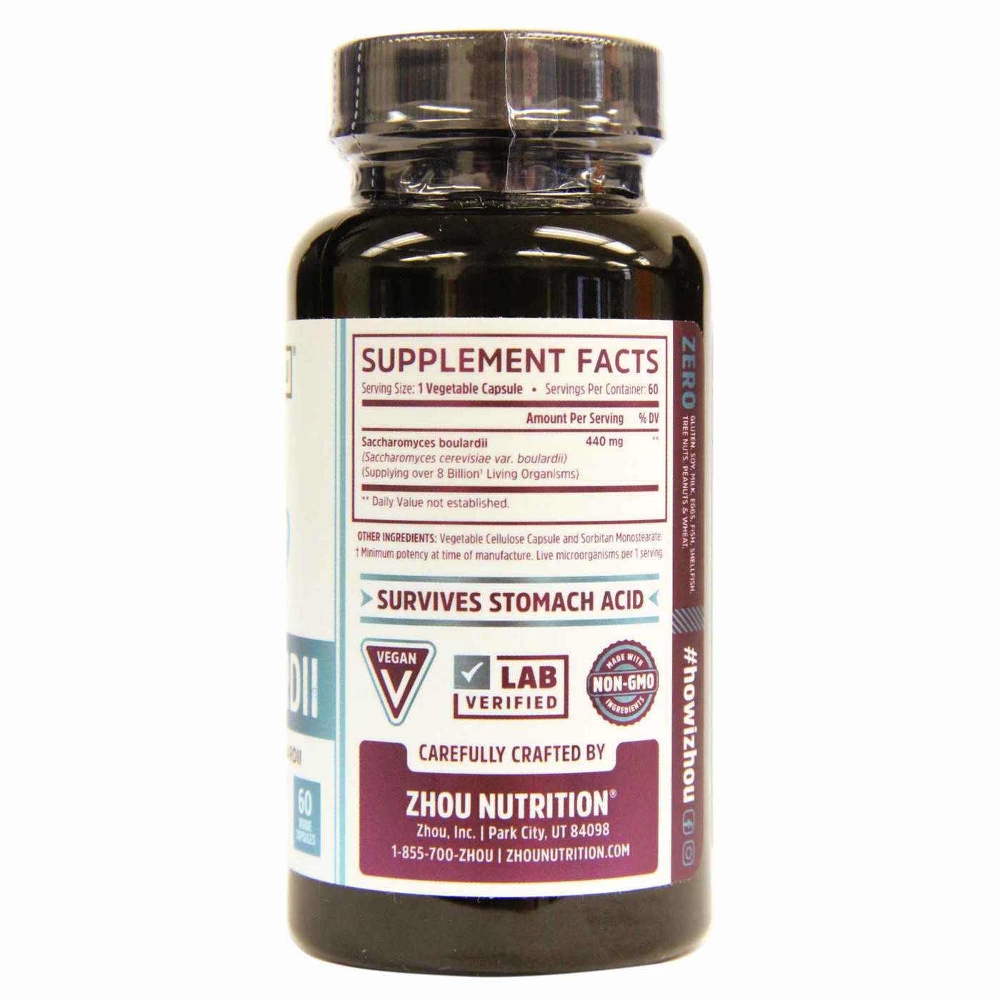 Comprar Zhou Nutrition S. Boulardii 60 Veggie Capsules - Imagem 2
