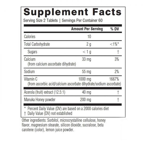 Comprar Swisse, Vitamina C e Mel Manuka - 120 Tabletes Mastigáveis - Imagem 4