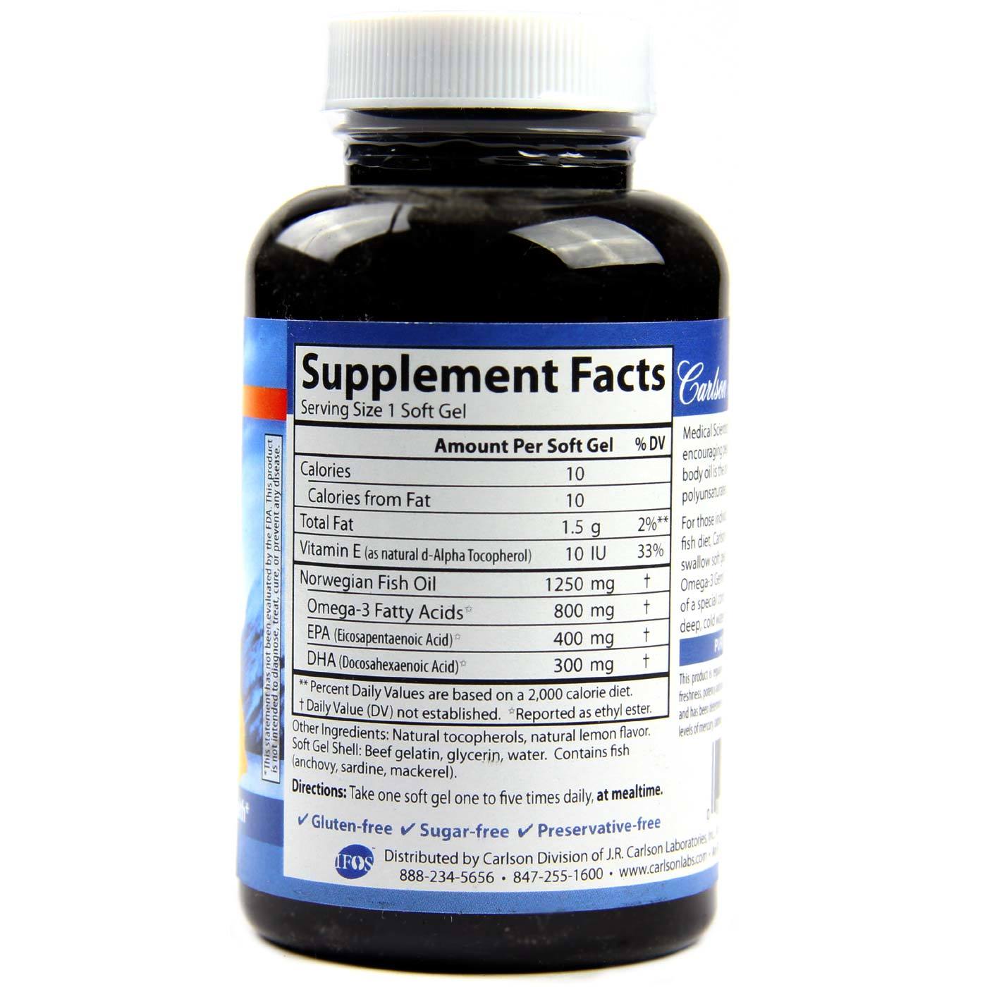 Comprar Carlson Labs Elite Omega-3 Gems limão 60 Cápsulas - Imagem 2