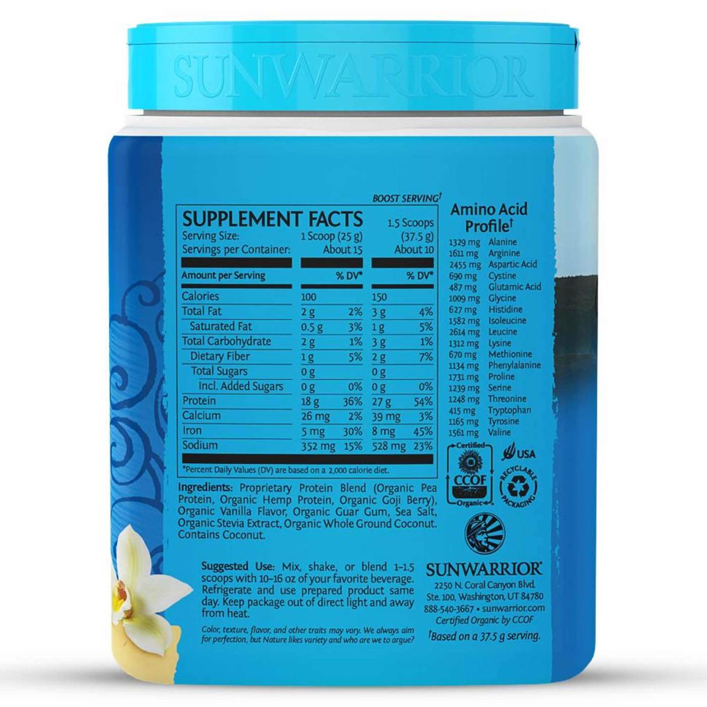Comprar Sunwarrior Proteína Mistura de Guerreiro - Baunilha - 375 g (13,2 oz) - Imagem 2