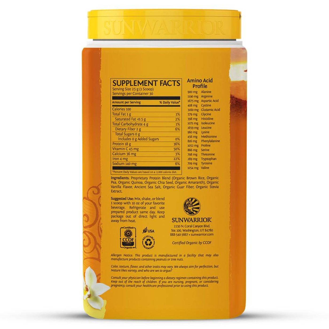 Comprar Sunwarrior Proteína Clássica Plus - Baunilha - 750 g (1.65 lb) - Imagem 2
